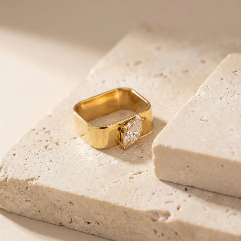 Squared Promise Ring