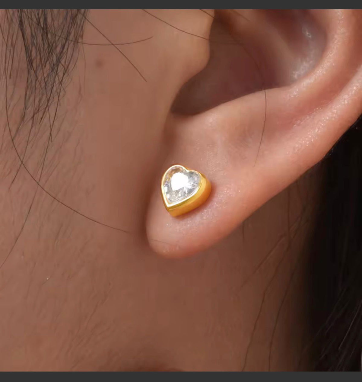 Heart Crystal studs