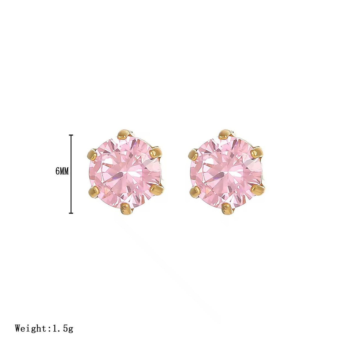 Pink garnet studs