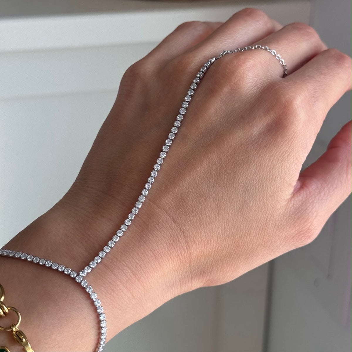 Crystal Silver Handchain