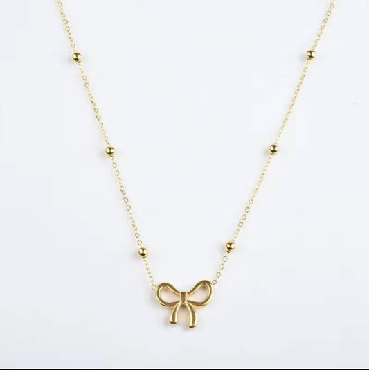 Bow Necklace 18k