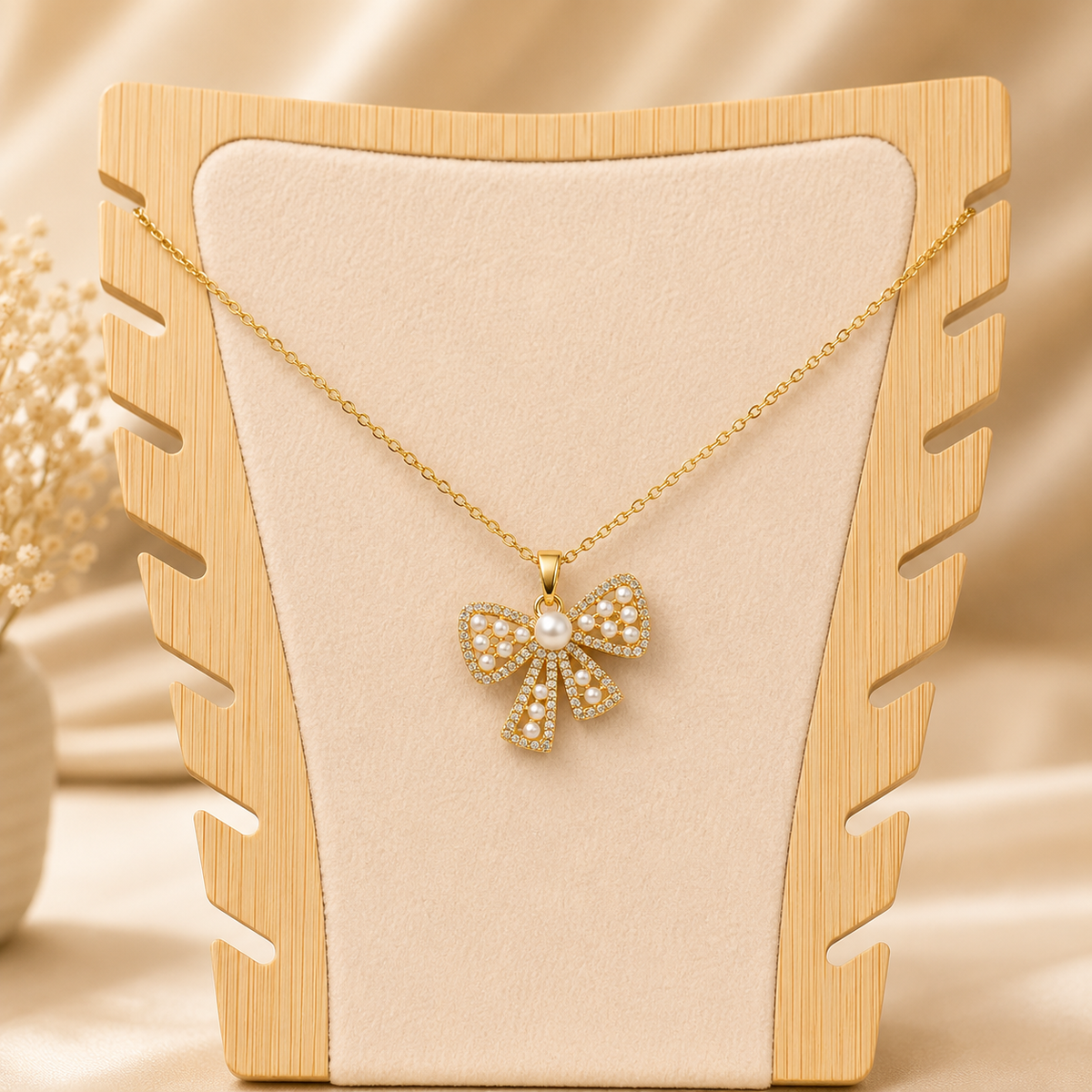 Pearl Bow Necklace