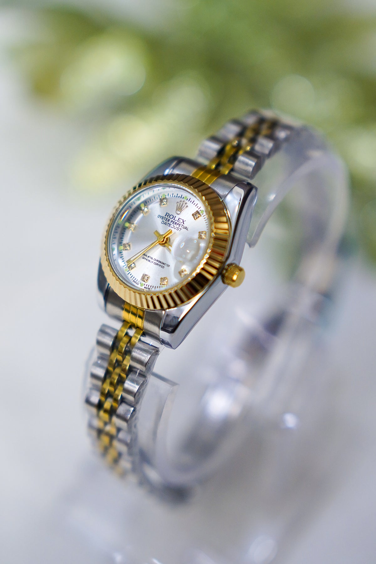Rolex Date Oyster white Dial Woman Watch