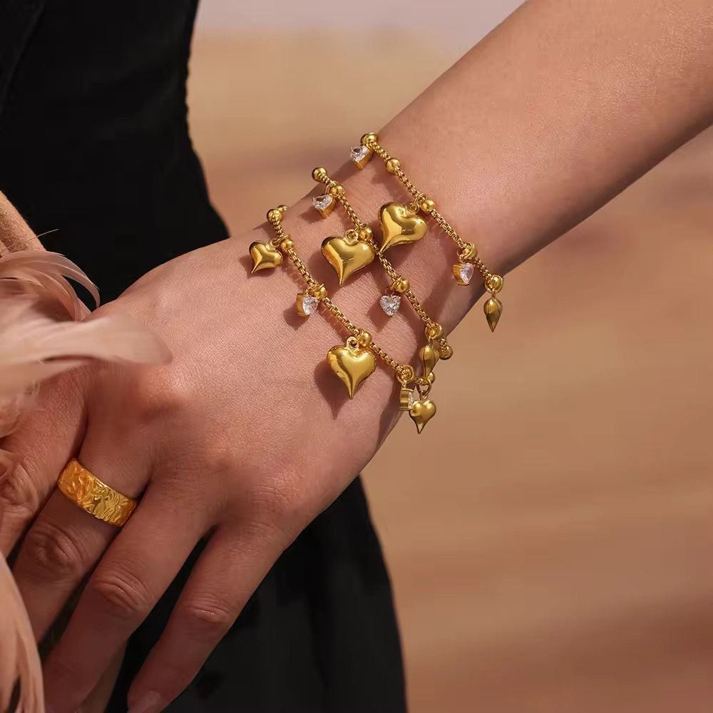 Heart dewdrop bracelet