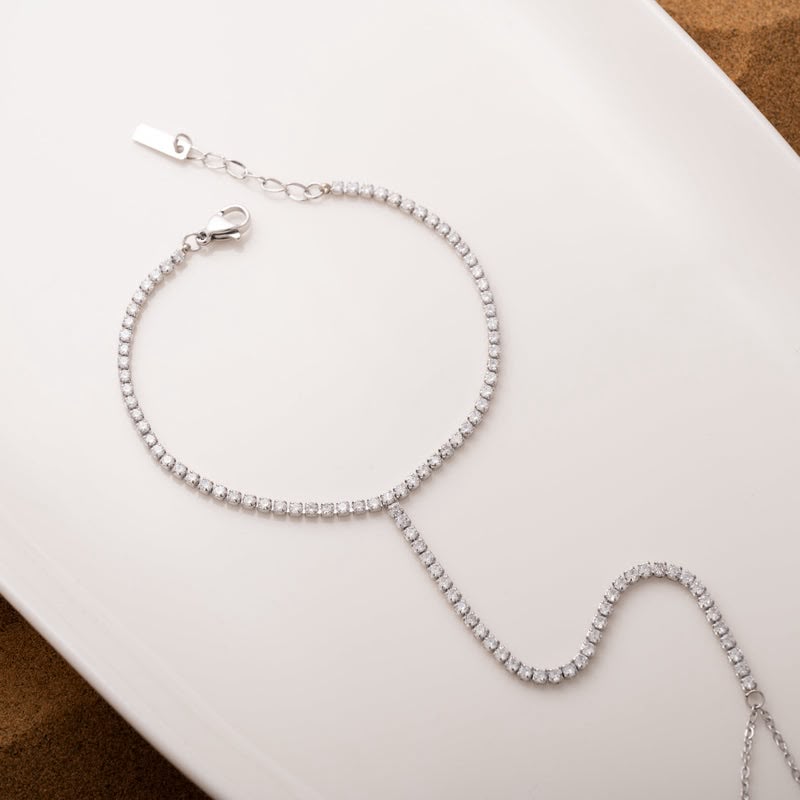 Crystal Silver Handchain