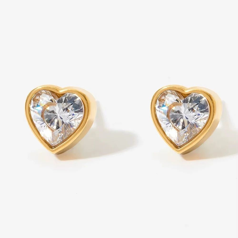 Heart Crystal studs