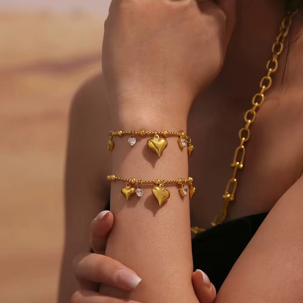 Heart dewdrop bracelet
