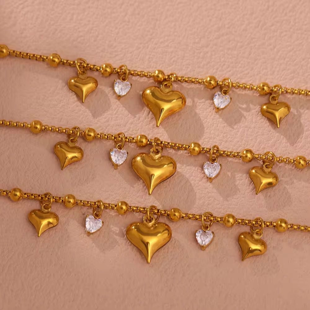 Heart dewdrop bracelet