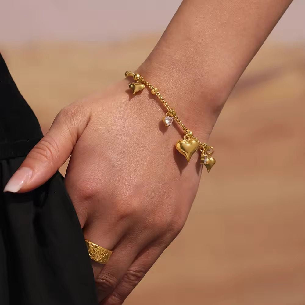 Heart dewdrop bracelet