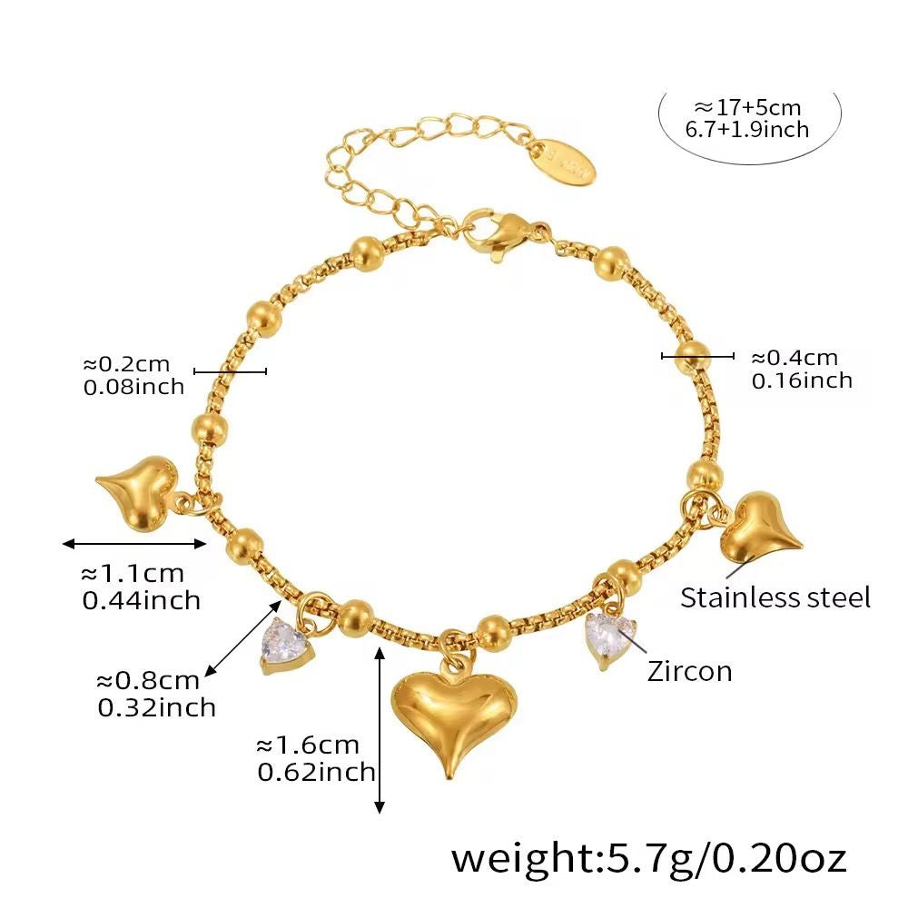 Heart dewdrop bracelet