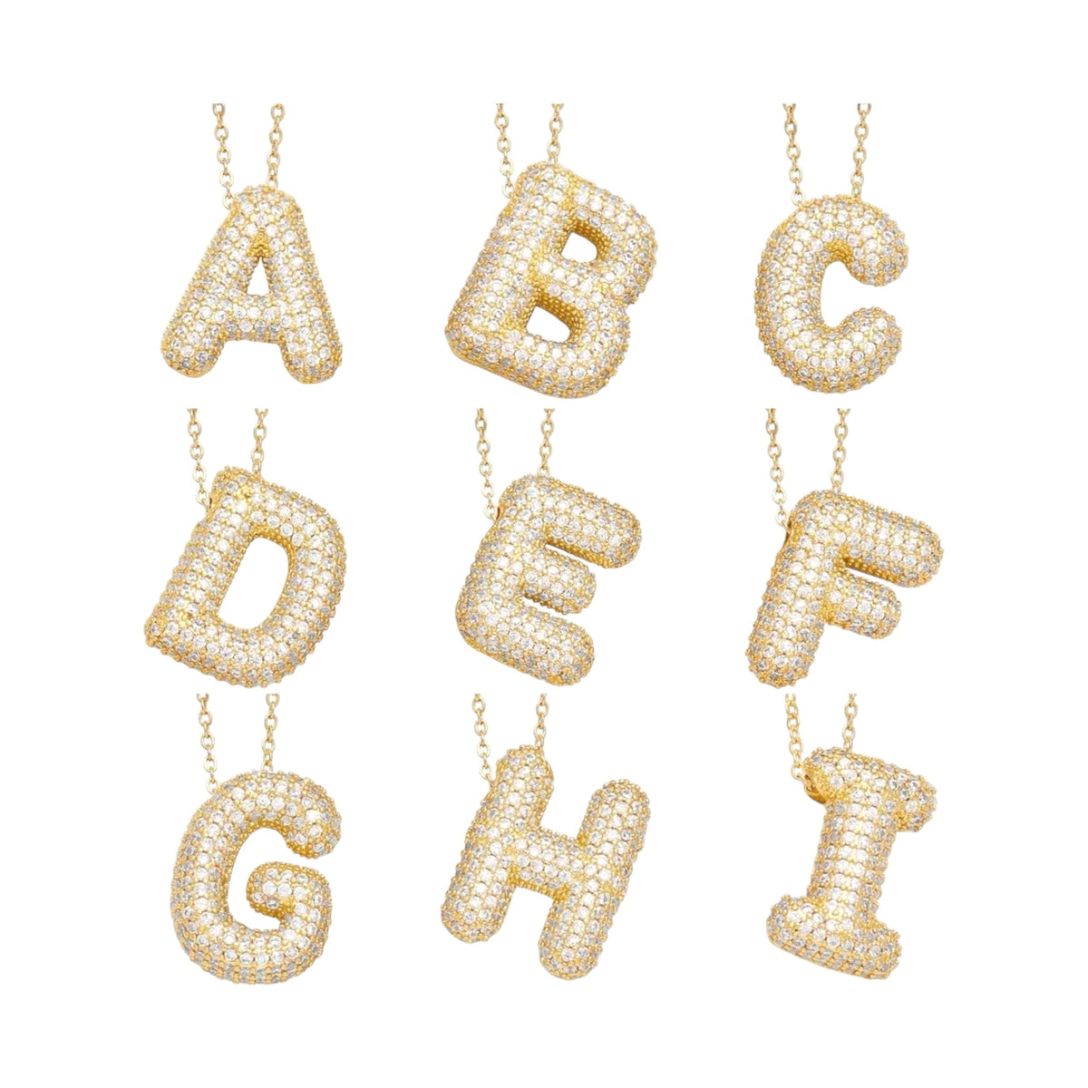 Bubble Initial Necklaces