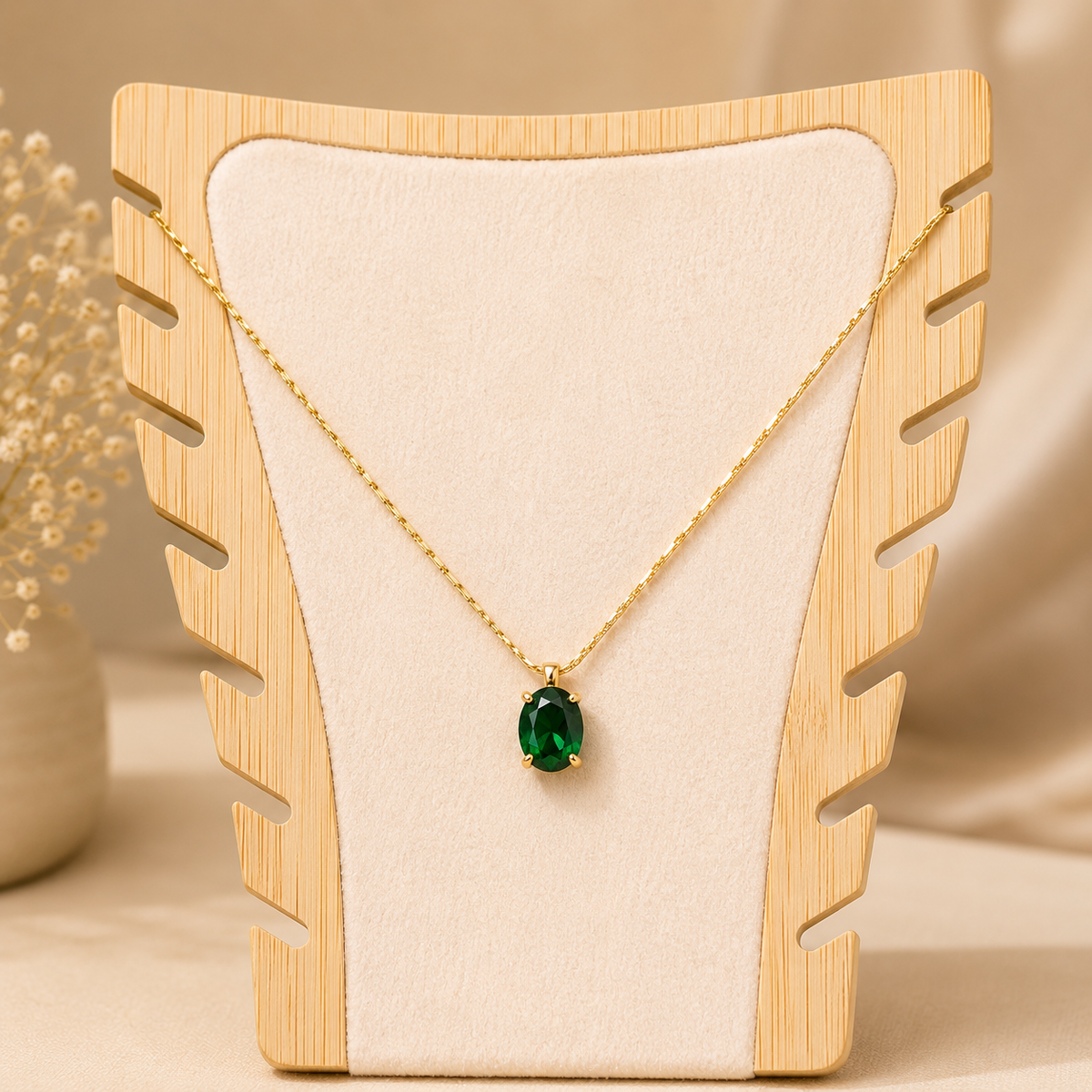 Emerald Charm Necklace