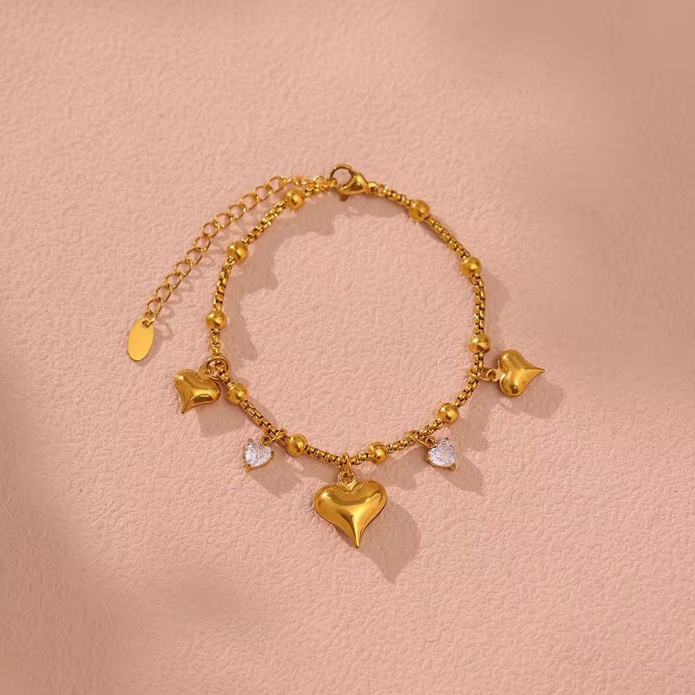 Heart dewdrop bracelet