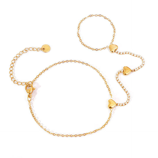 Crystal Heart Hand Chain