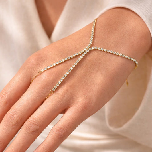 Crystal Gold Hand Chain