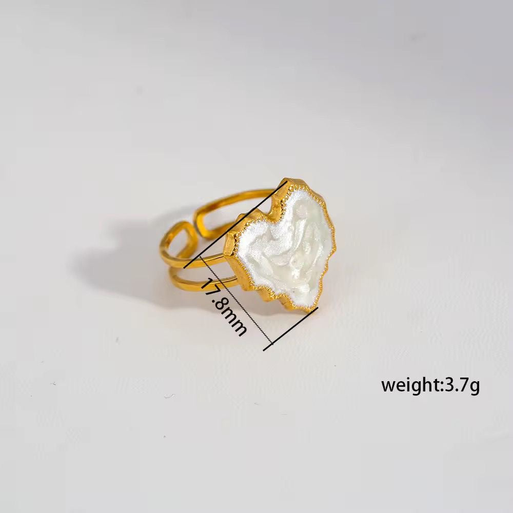 Enamel heart ring